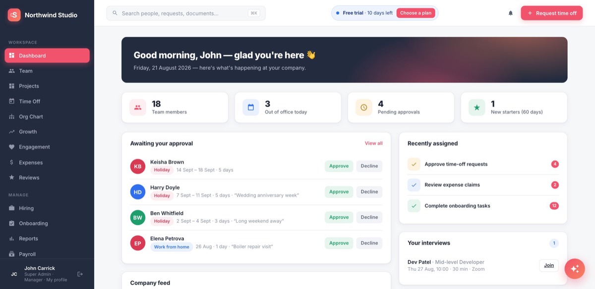 StaffVelo: HR, Team Chat and Payroll in One Workspace